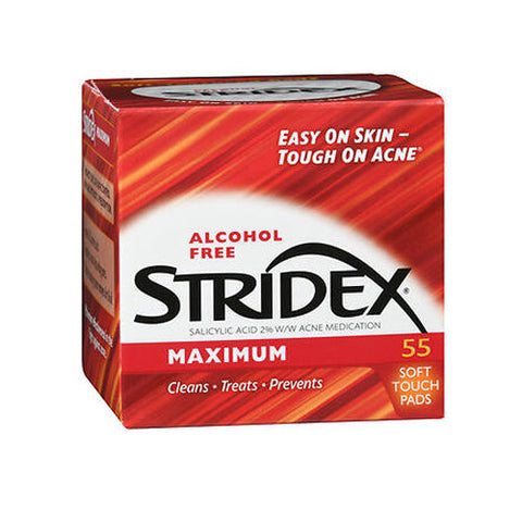 Stridex, Salicylic Acid 2% Soft Touch Pads Maximum, 55 each Stridex