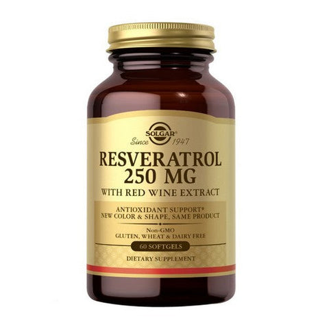 Solgar, Resveratrol with Red Wine Extract, 250 Mg, 60 softgels Solgar