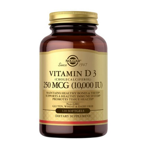 Solgar, Vitamin D3 Cholecalciferol, 250 Mcg, 120 Softgels Solgar