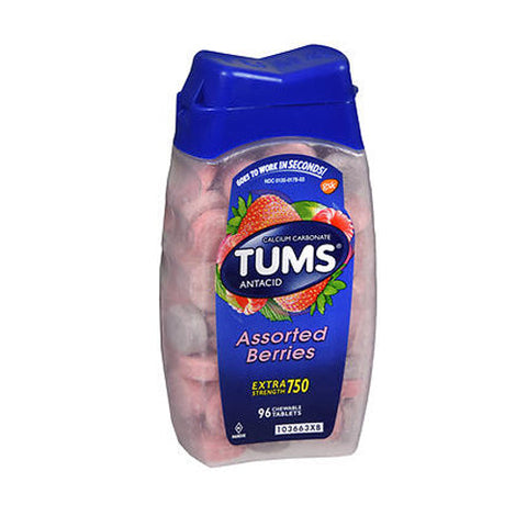 Tums, Extra Strength Antacid Chewable Tablets Assorted Berries, 96 Count Tums