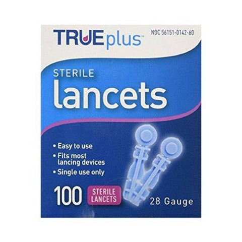 Trueplus, Sterile Lancets 28G, 100 Count Trueplus