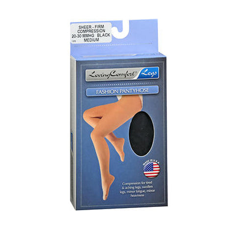 Loving Comfort, Pantyhose Black Medium, 1 Each Loving Comfort
