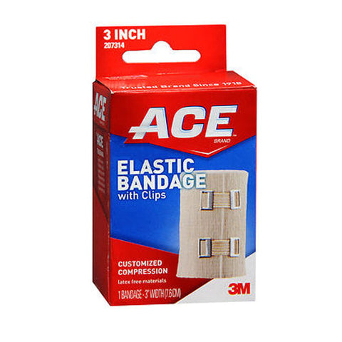Ace, Elastic Bandage With Clips, 3 inches 1 each Ace