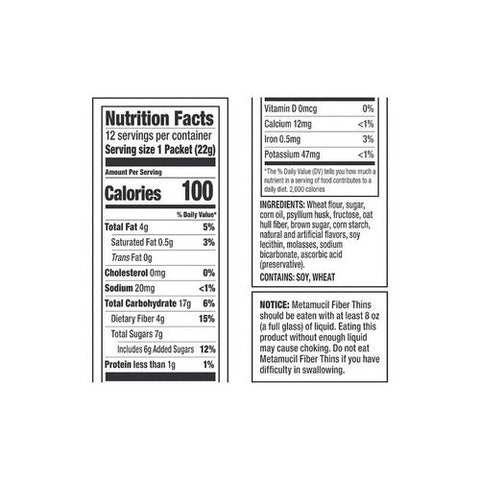 Metamucil, Fiber Thins Apple Crisp, 12 Count Metamucil