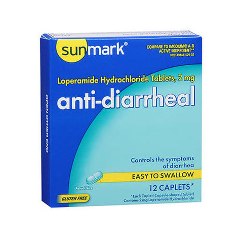 Sunmark, Anti-Diarrheal, 12 Caplets Sunmark