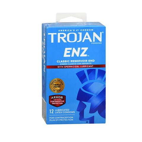Trojan, Enz Spermicidal Lubricated Latex Condoms, 12 Each Trojan