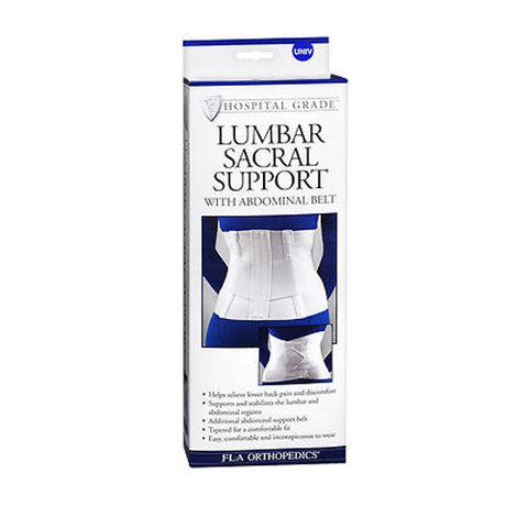 Fla Orthopedics, 10 Lumbar Sacral Back Support With Abdominal Belt Universal White, 1 Each Fla Orthopedics