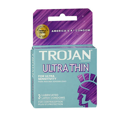 Trojan, Ultra Thin Lubricated Latex Condoms, 3 Each Trojan