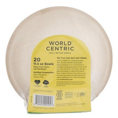 World Centric, Wheat Straw Bowls, 20 Count(Case Of 12) World Centric