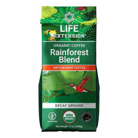 Life Extension, Rainforest Blend Decaf Ground Coffee, 12 oz Life Extension