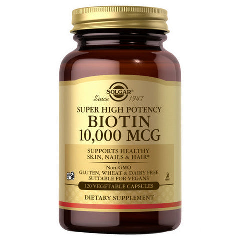 Solgar, Biotin Super High Potency, 10000 Mcg, 120 Veg Caps Solgar