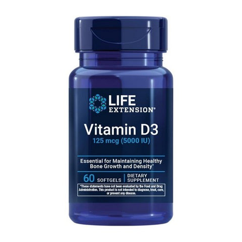 Life Extension, Vitamin D3, 125 mcg (5000 IU), 60 SoftGels Life Extension