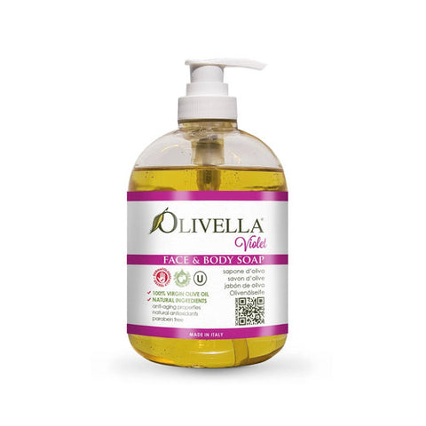 Olivella, Liquid Soap Face and Body, Olive Oil Violet 16.9 OZ Olivella