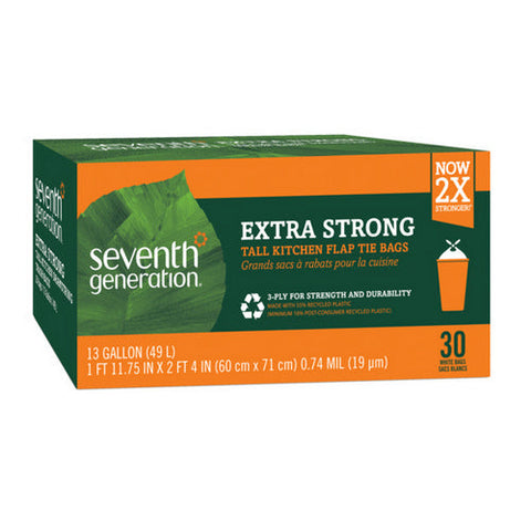 Seventh Generation, Extra Strong Tall Kitchen Trash Bags, 30 Count(Case Of 12) Seventh Generation