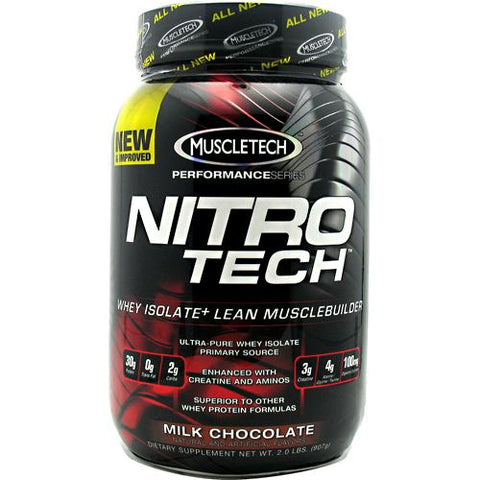 Muscletech, Nitro Tech Performance Series Whey Isolate, Milk Chocolate 2 lbs Muscletech