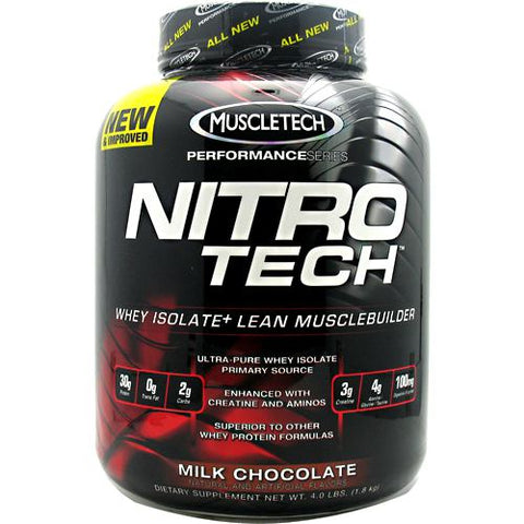 Muscletech, Nitro Tech Performance Series Whey Isolate, Milk Chocolate 4 lbs Muscletech