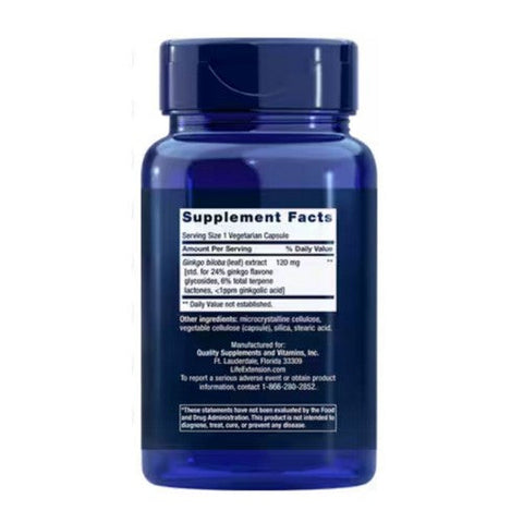 Life Extension, Ginkgo Biloba Certified Extract, 120 Mg, 365 Veg Caps Life Extension