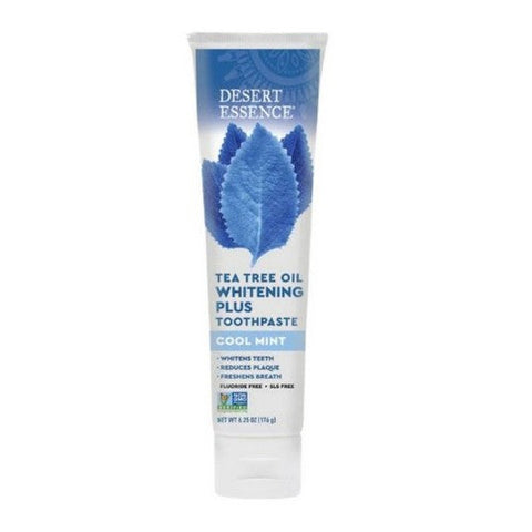Desert Essence, Tea Tree Oil Toothpaste Whitening Plus, Cool Mint, 6.25 oz Desert Essence