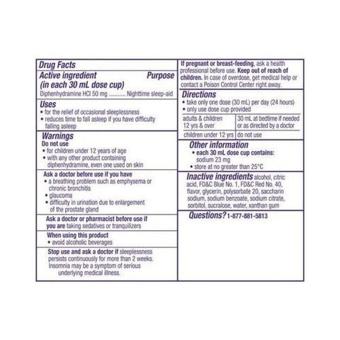 Vicks, Zzzquil Diphenhydramine Hcl Nighttime Sleep-Aid Liquid Warming Berry, 6 Oz