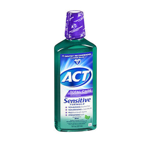 Act, Total Care Sensitive Formula Anticavity Fluoride Mouthwash, Mild Mint 18 oz Act