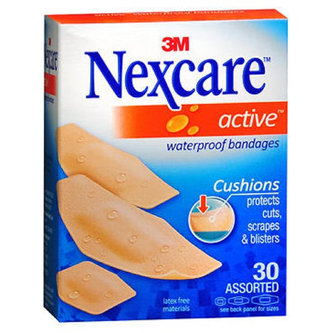3M, Nexcare Active Waterproof Assorted Bandages, 30 Each 3M