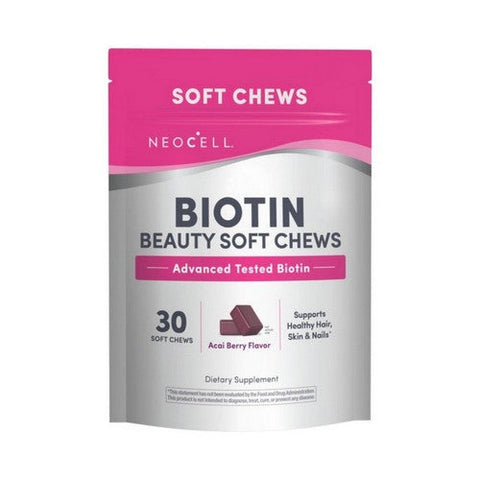 Neocell Laboratories, Biotin Beauty Soft Chews Acai Berry, 10000 Mcg, 30 Count Neocell Laboratories