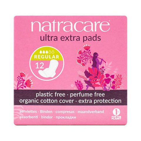 Natracare, Cool Comfort Pads and Shields Ultra Extra Pads Normal With Wings, 12 Count Natracare