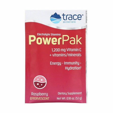 Trace Minerals, Electrolyte Stamina Power Pak Raspberry, 0.18 Oz Trace Minerals