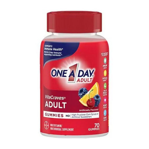 Bayer, One-A-Day VitaCraves Adult Multi Gummies, 70 Each One A Day