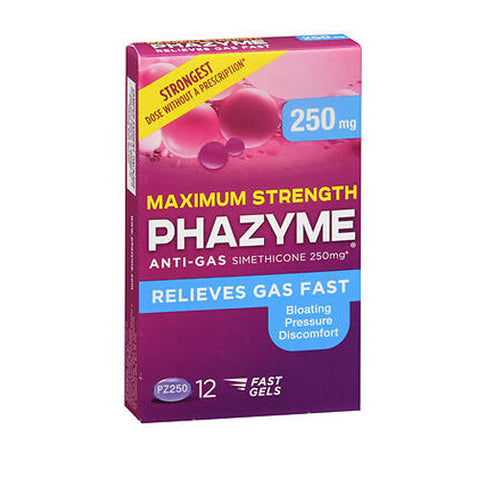 Med Tech Products, Phazyme Anti-Gas Softgels, 250 mg, 12 Softgels Phazyme