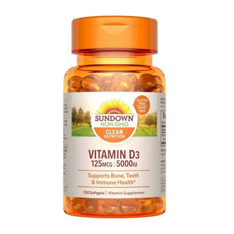Sundown Naturals, Vitamin D3, 5000 IU, 150 Softgels Sundown Naturals