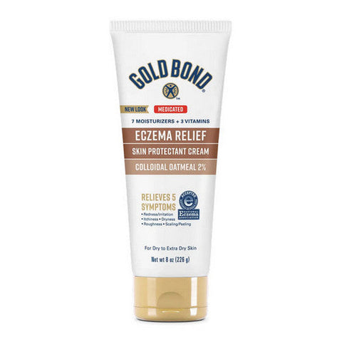 Gold Bond, Medicated Eczema Relief Colloidal Oatmeal 2% Skin Protectant Cream, 8 Oz Gold Bond