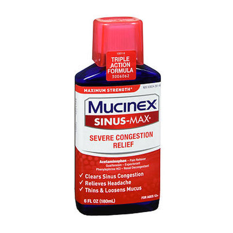 Airborne, Mucinex Sinus-Max Severe Congestion Relief Liquid, 6 oz Mucinex