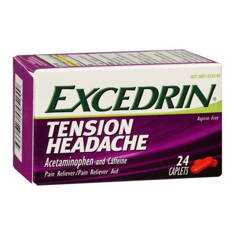 Novartis Consm Hlth Inc, Excedrin Tension Headache Caplets, 24 Caps Excedrin