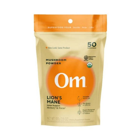 Om Mushrooms, Organic Mushroom Nutrition Supplement Powder Lions Mane, 3.57 Oz Om Mushrooms