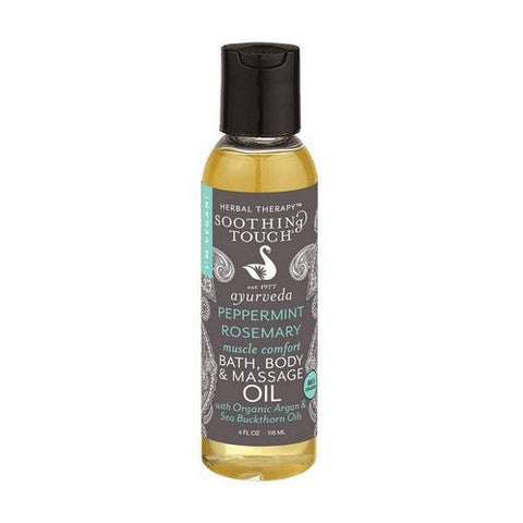 Soothing Touch, Bath Body & Massage Oil, Peppermint Rosemary 4 oz Soothing Touch