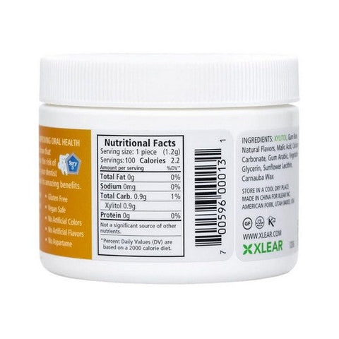 Xlear Inc, Spry Dental Defense Sugar Free Gum With Xylitol Natural Fruit, 100 Pieces Xlear Inc