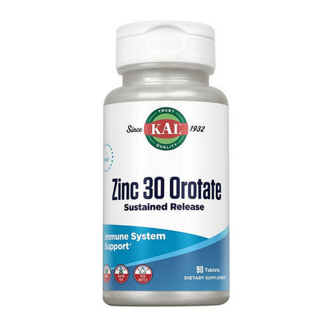 Kal, Zinc 30 Orotate Sustained Release, 30 Mg, 90 Tabs Kal