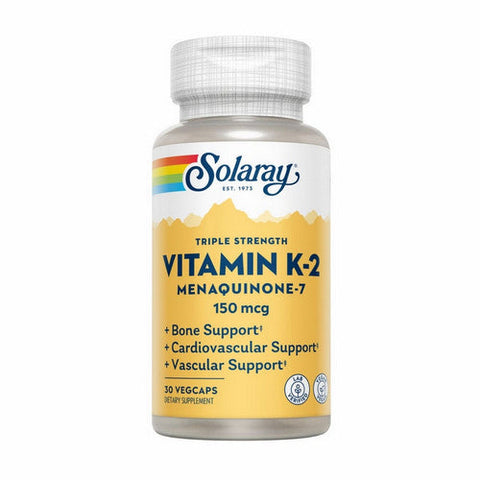 Solaray, Triple Strength Vitamin K-2 Menaquinone-7, 150 mcg, 30 Caps Solaray