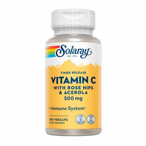 Solaray, Vitamin C With Rose Hips And Acerola, 500 Mg, 100 Caps Solaray