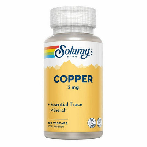 Solaray, Copper, 2 mg, 100 Caps Solaray