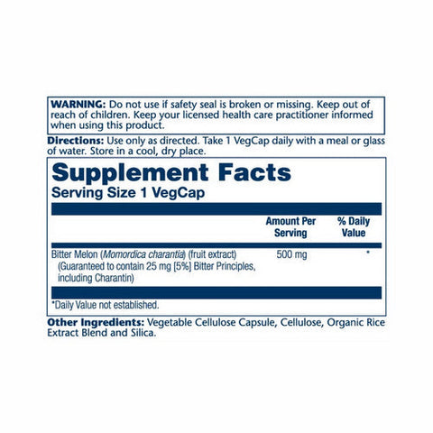 Solaray, Bitter Melon Fruit Extract, 500 mg, 60 Caps Solaray