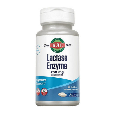Kal, Lactase Enzyme, 250 mg, 60 Softgels Kal