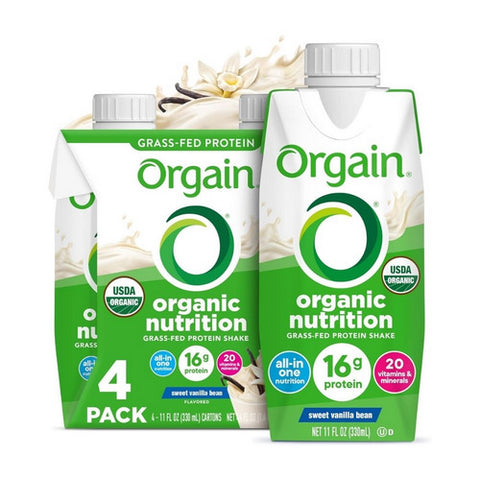 Orgain, Vanilla Nutritional Shake, 44 Oz(Case Of 3) Orgain