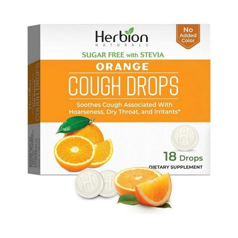 Herbion, Cough Drops Sugar Free Orange, 18 Drops Herbion