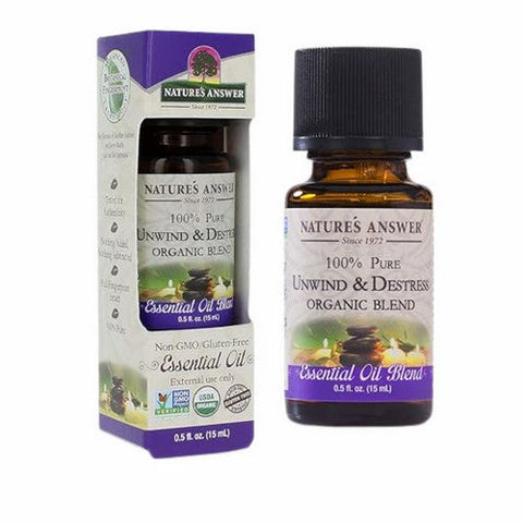 Nature's Answer, Pure Organic Essential Oil Blend Unwind And Destress, 0.5 Oz Nature's Answer