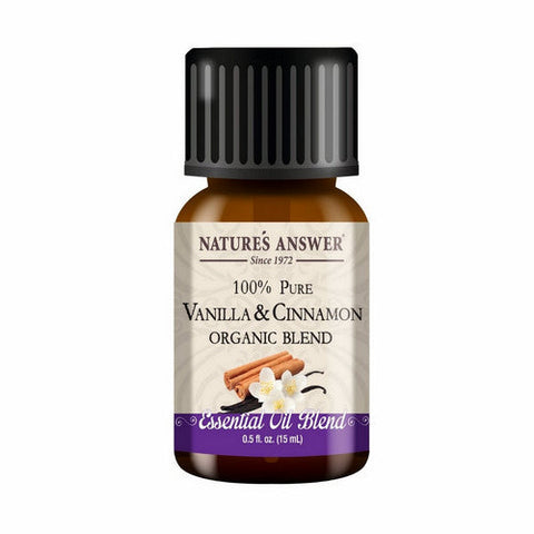 Nature's Answer, Pure Organic Essential Oil Blend Vanilla And Cinnamon, 0.5 Oz Nature's Answer