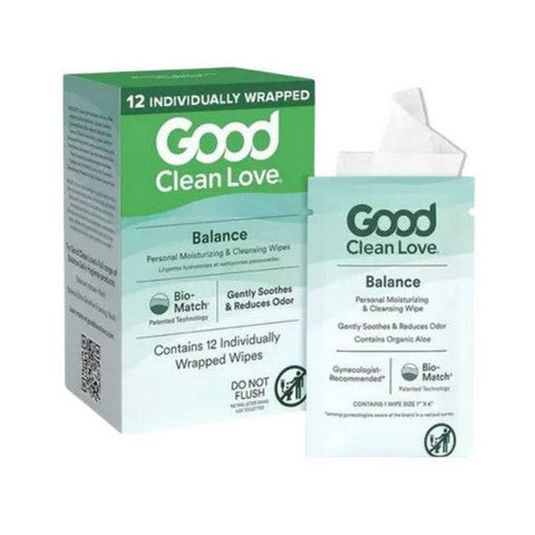 Good Clean Love, Rebalance Wipes, 12 Count Good Clean Love