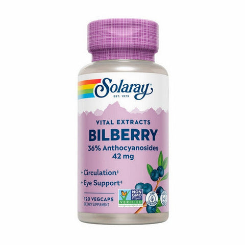 Solaray, Bilberry Berry Extract, 42 mg, 120 Veg Caps Solaray