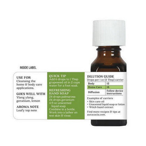Aura Cacia, Essential Oil Palmarosa, (cymbopogon martini) 0.5 Fl Oz Aura Cacia